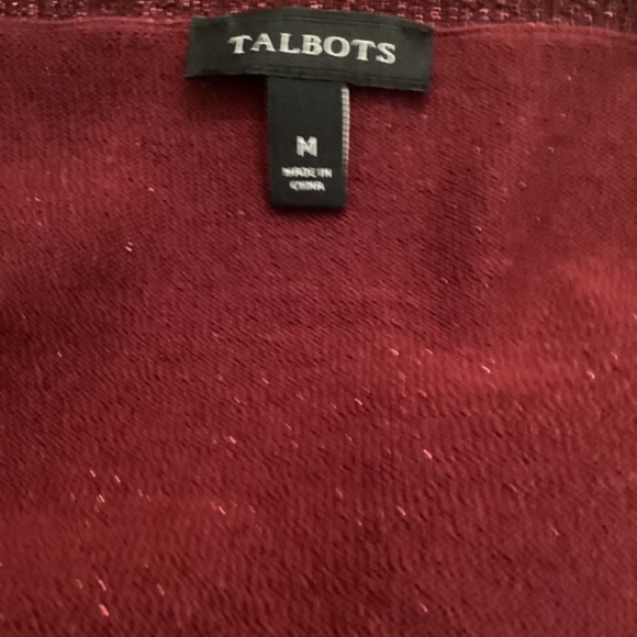Talbots Sparkle‎ Metallic & Plum Cardigan Sweater Size Medium - Picture 7 of 8